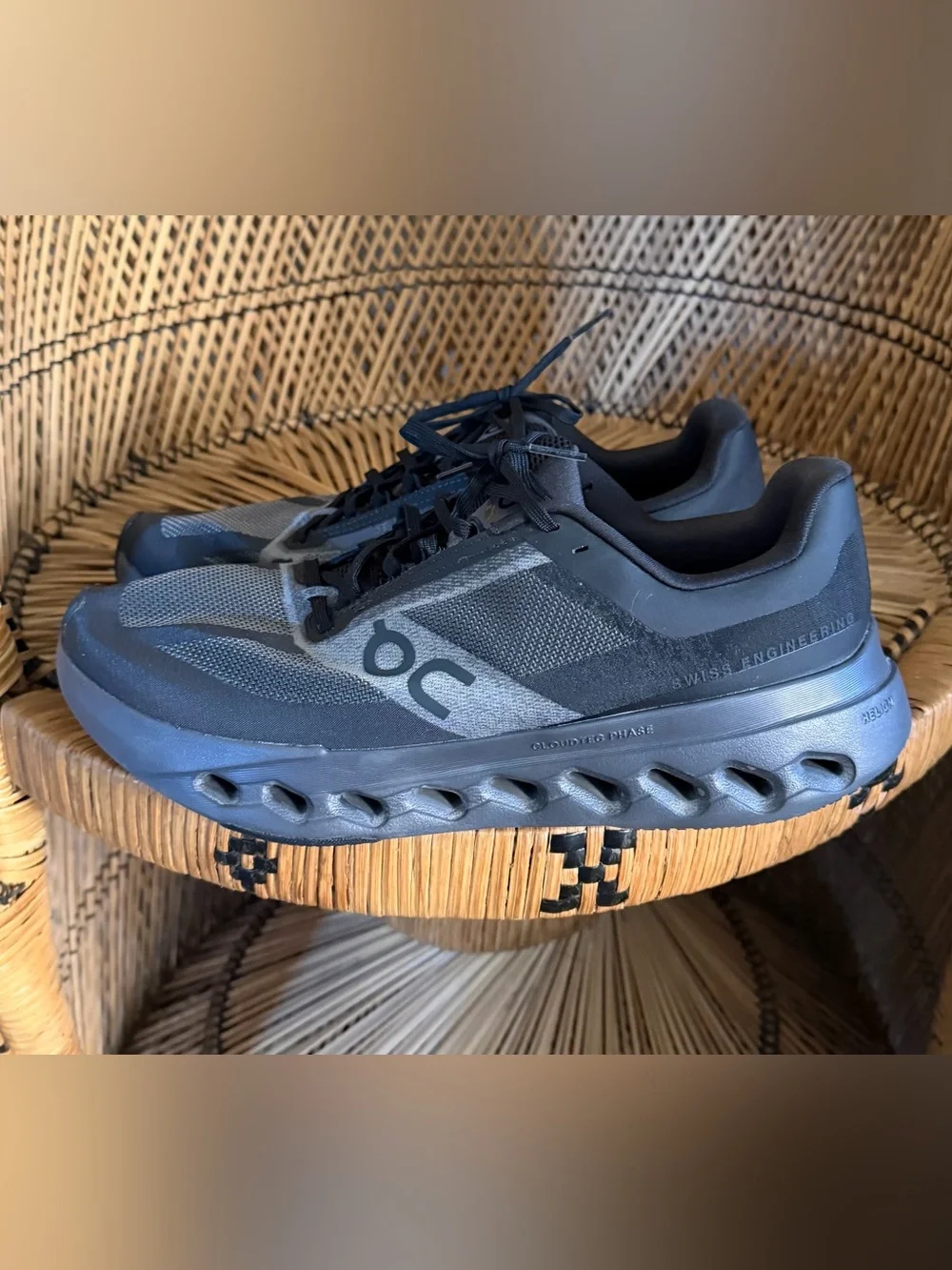 On Cloudsurfer Next Men's Running Shoes Size 10 Black Gray With Currex Insole